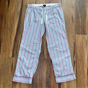 J. Crew Poplin Stripe Pajama Pants Size Large